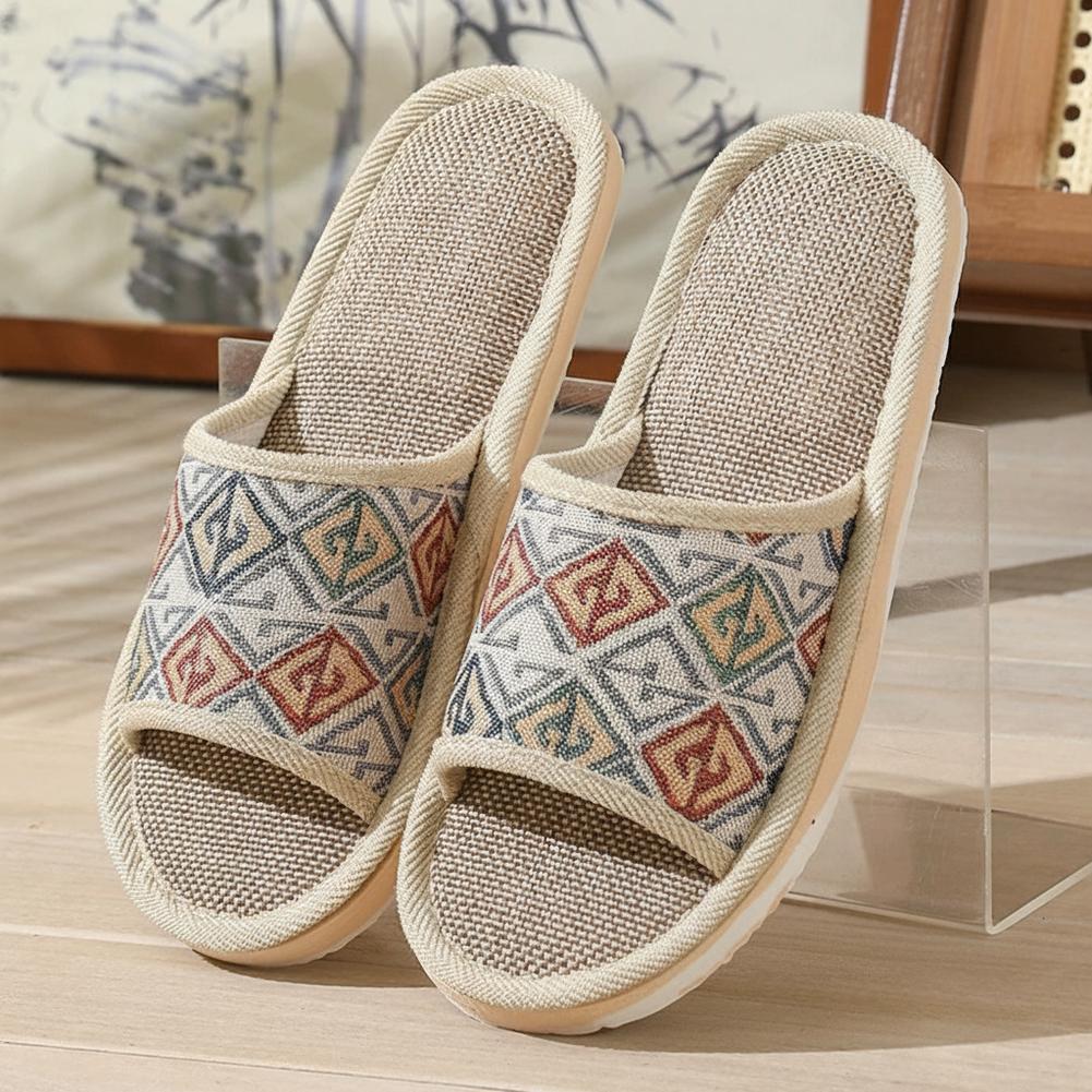 Women'S Shoes To Men'S - Four Seasons Linen Slippers Couple Breathable