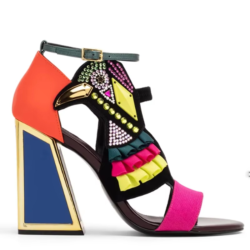 Rhinestone Sandal Women - Colorful Rhinestone Bird Open Toe Shaped