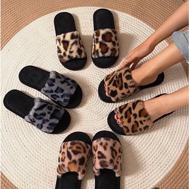 Women'S Shoes For Fall - 2025 Winter Warm Fluffy Furry Leopard