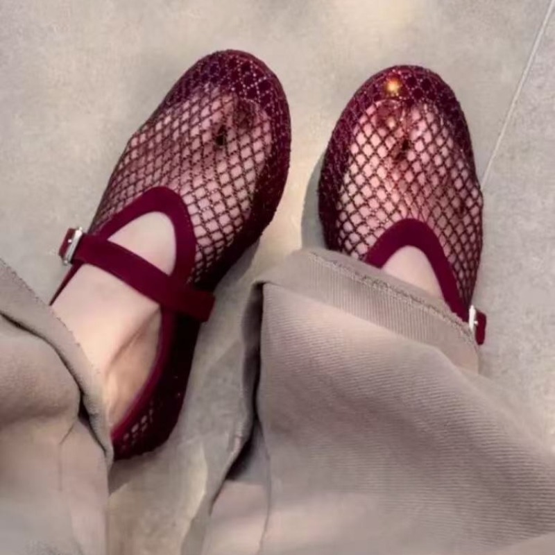 Women Shoes With Heels - Hollow Rhinestone Baotou Sandals Women 2026