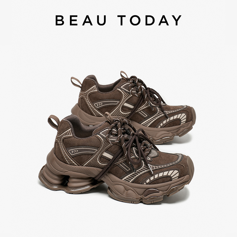 Platform Sneakers Chunky - BEAUTODAY Chunky Sneakers Women Microfiber Leather