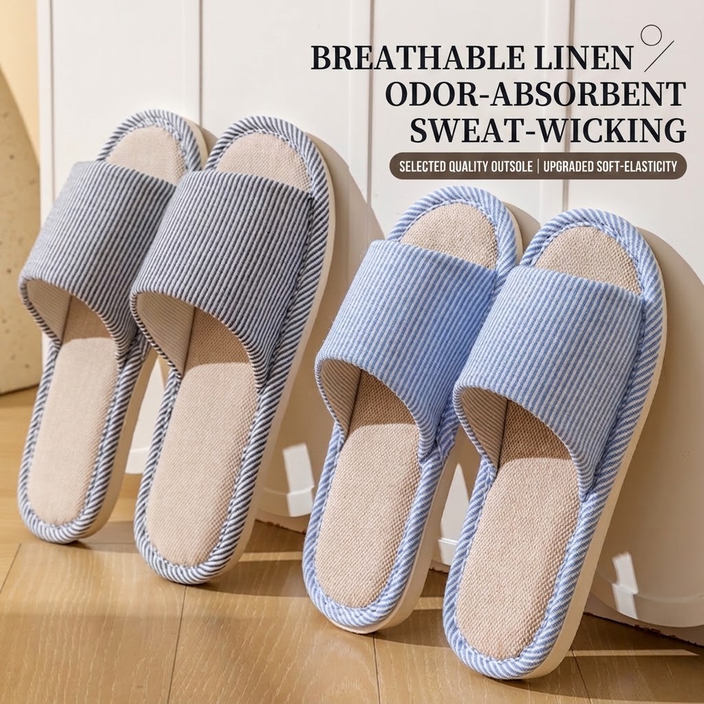 Women'S Shoes To Men'S - Breathable Flax Linen Slippers Women Men