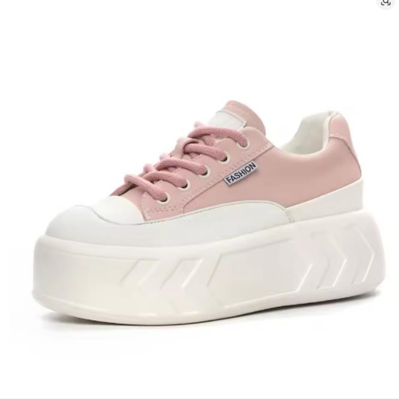 Platform Sneakers Chunky - 8cm Microfiber Leather Spring Autumn Shoes