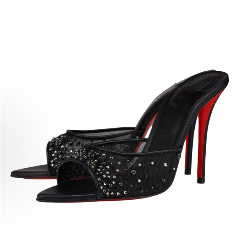 2026 Luxury Mesh Backless Mule - огляд і ціна Rhinestone Sandal Women