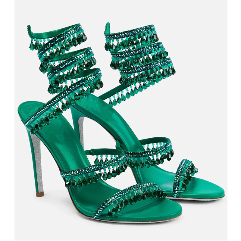 Sexy Green Crystal Fringe Stil - огляд і ціна Rhinestone Sandal Women