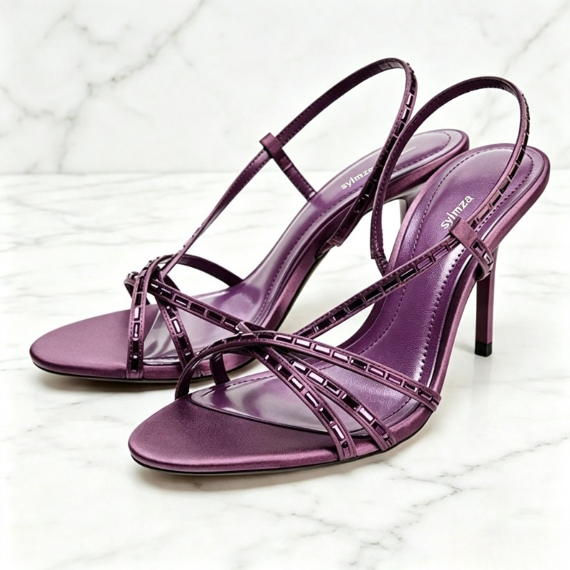 Purple Rhinestone Detail Heele - огляд і ціна Rhinestone Sandal Women