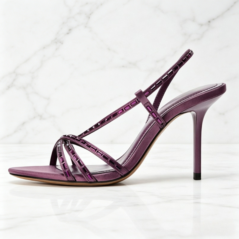 Purple Rhinestone Detail Heele - огляд і ціна Rhinestone Sandal Women