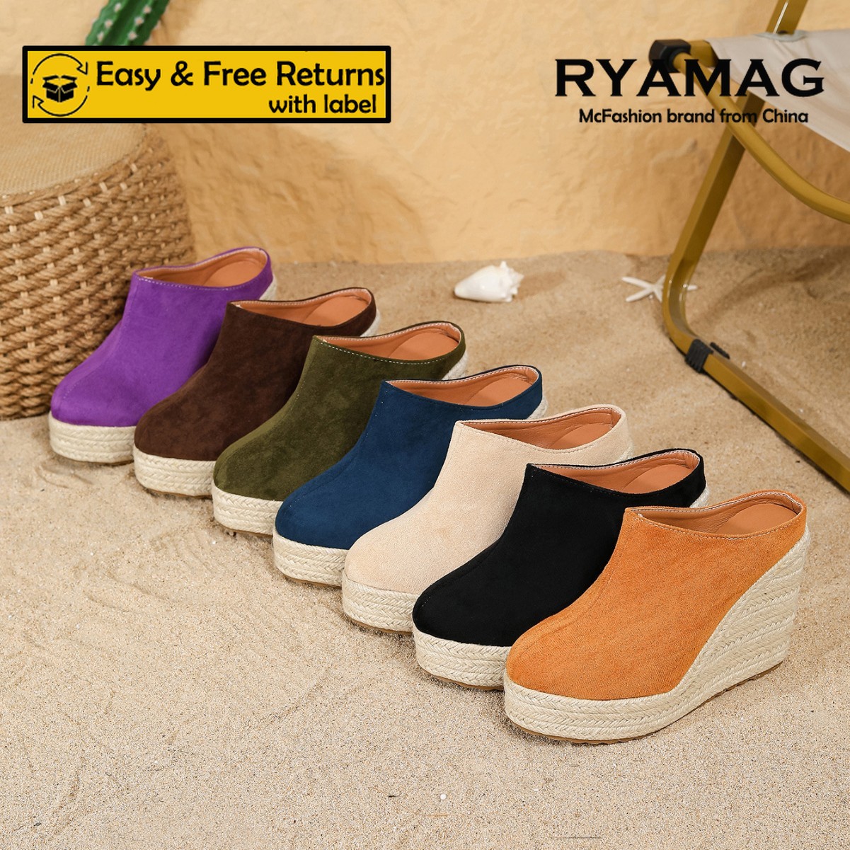 RYAMAG Comfortable Wedge Mules - огляд і ціна Espadrille Wedge Shoes