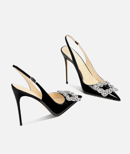 Black Rhinestone Square Buckle - огляд і ціна Rhinestone Sandal Women
